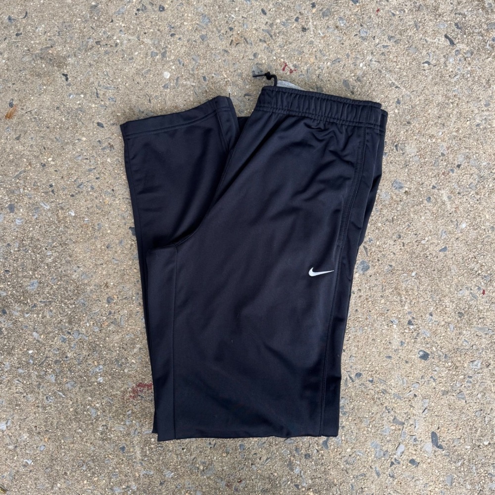 Nike Athletic Dept Mens Track Pants Black Straight Leg Ankle Zip Size M